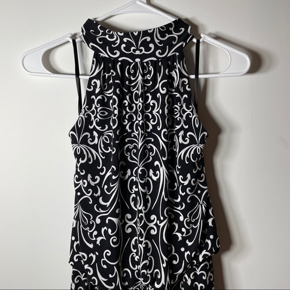 SOLD WHBM Black White Geometric Print Halter Dress - Picture 2 of 11